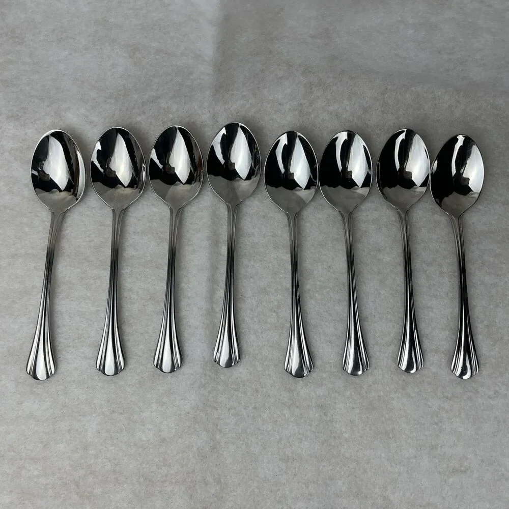 8 Pfaltzgraff MARGATE Oval Soup Spoons 6 5/8